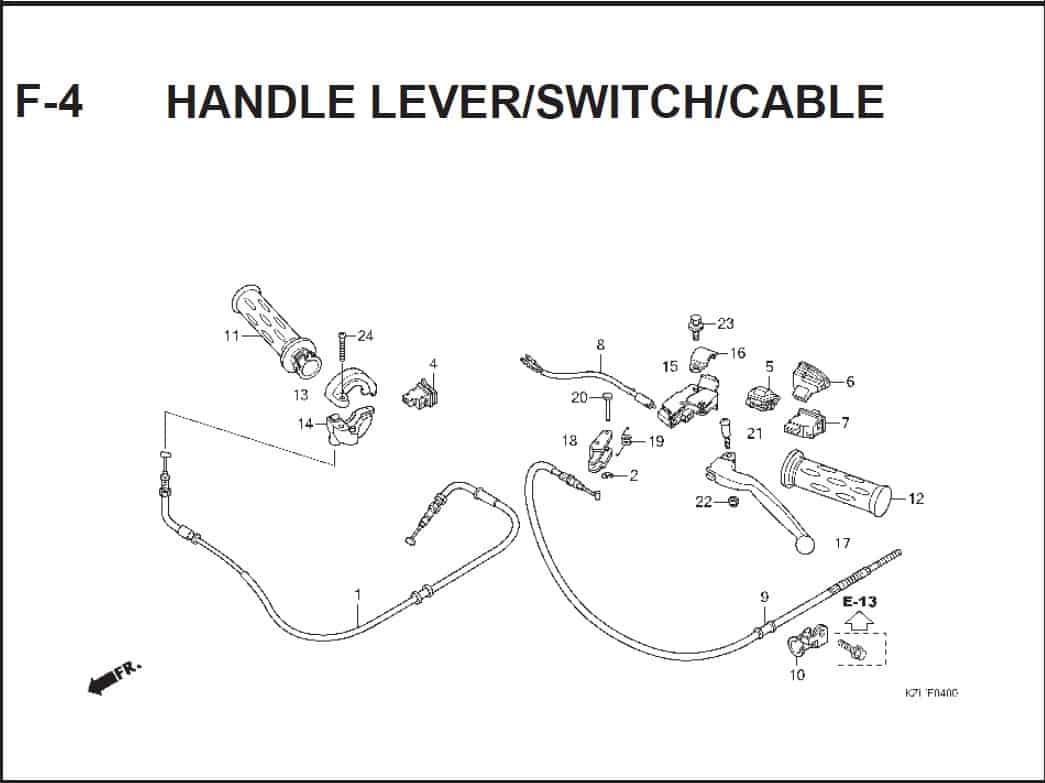 F-4 Handle Lever/Switch/Cable – Katalog Suku Cadang Honda Spacy