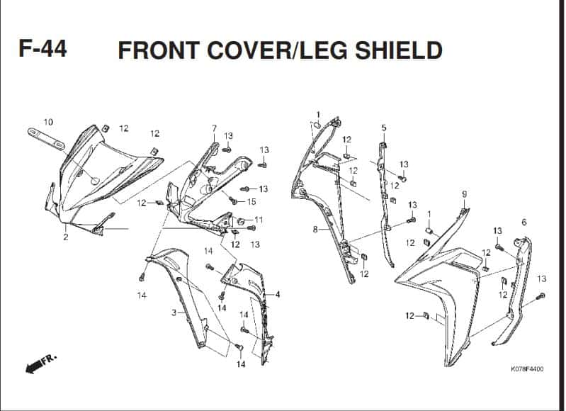 F-44 FRONT COVER/LEG SHIELD