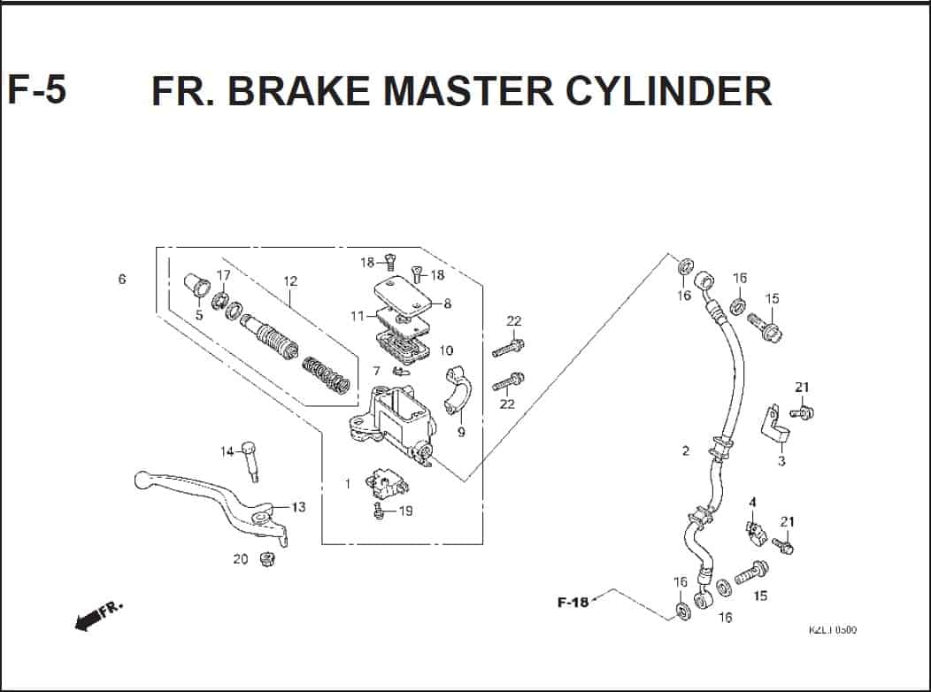 F-5 FR. Brake Master Cylinder – Katalog Suku Cadang Honda Spacy