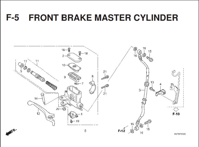 F-5 FRONT BRAKE MASTER CYLINDER