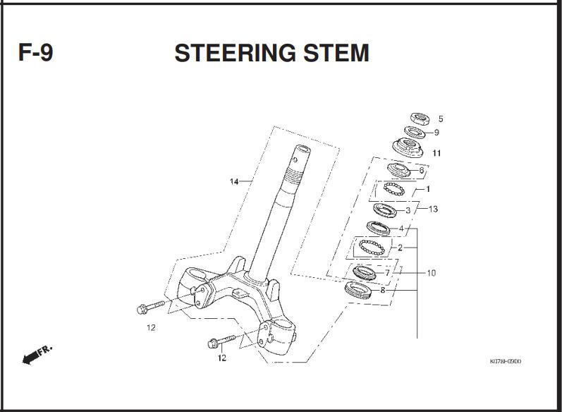 F-9 STEERING STEM