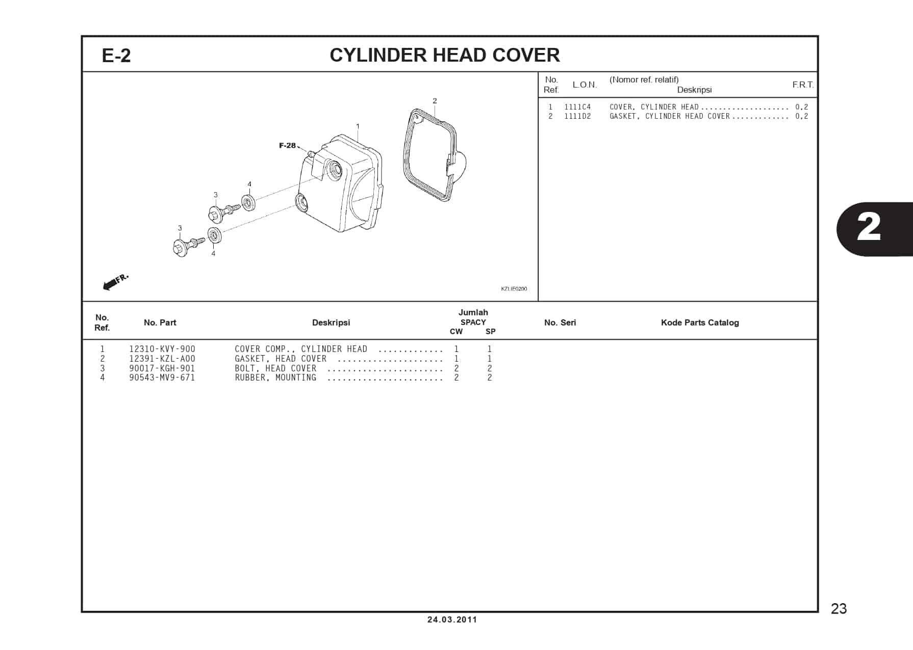 E-2 CYLINDER HEAD COVER 