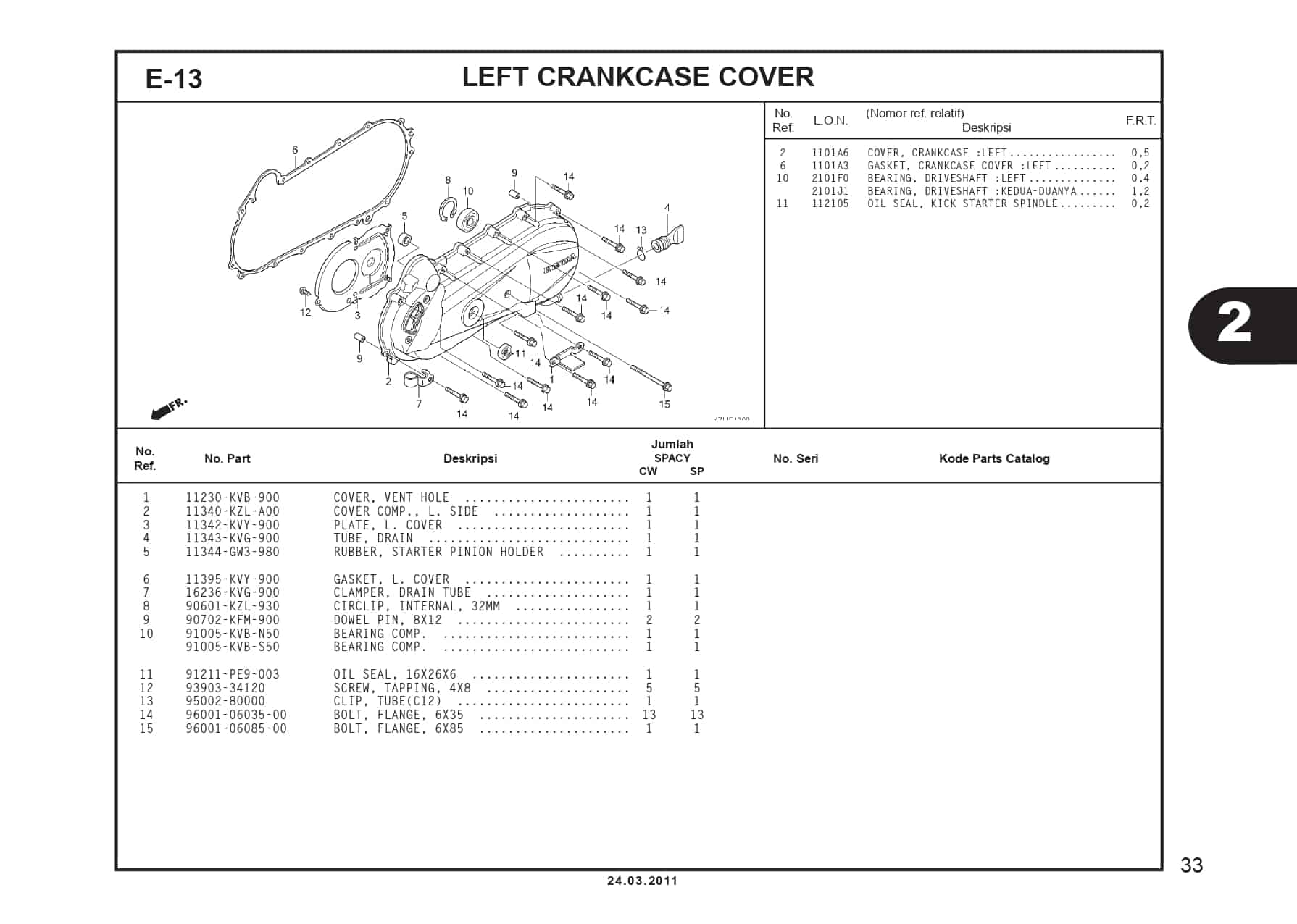 E-13 LEFT CRANKCASE COVER