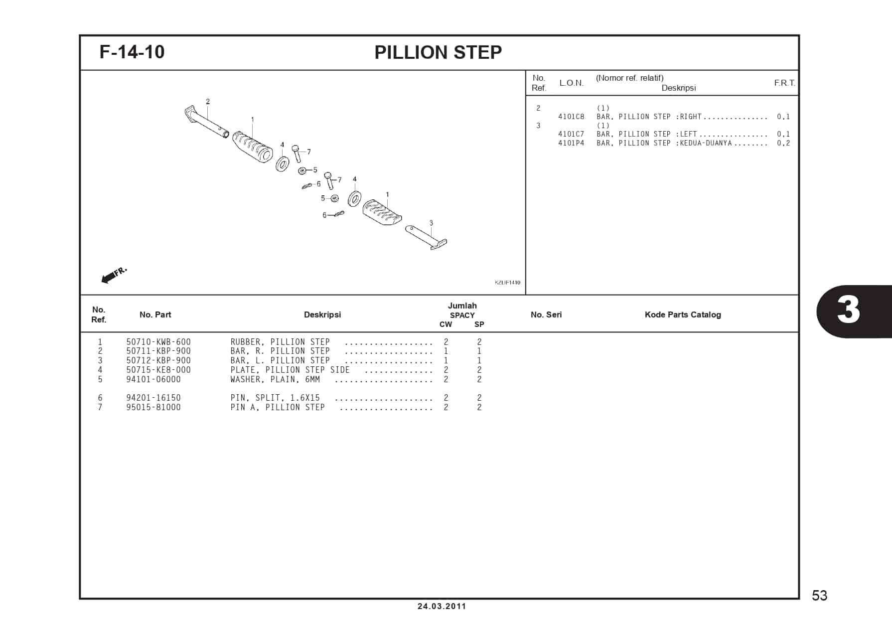 F-14-10 PILLION STEP