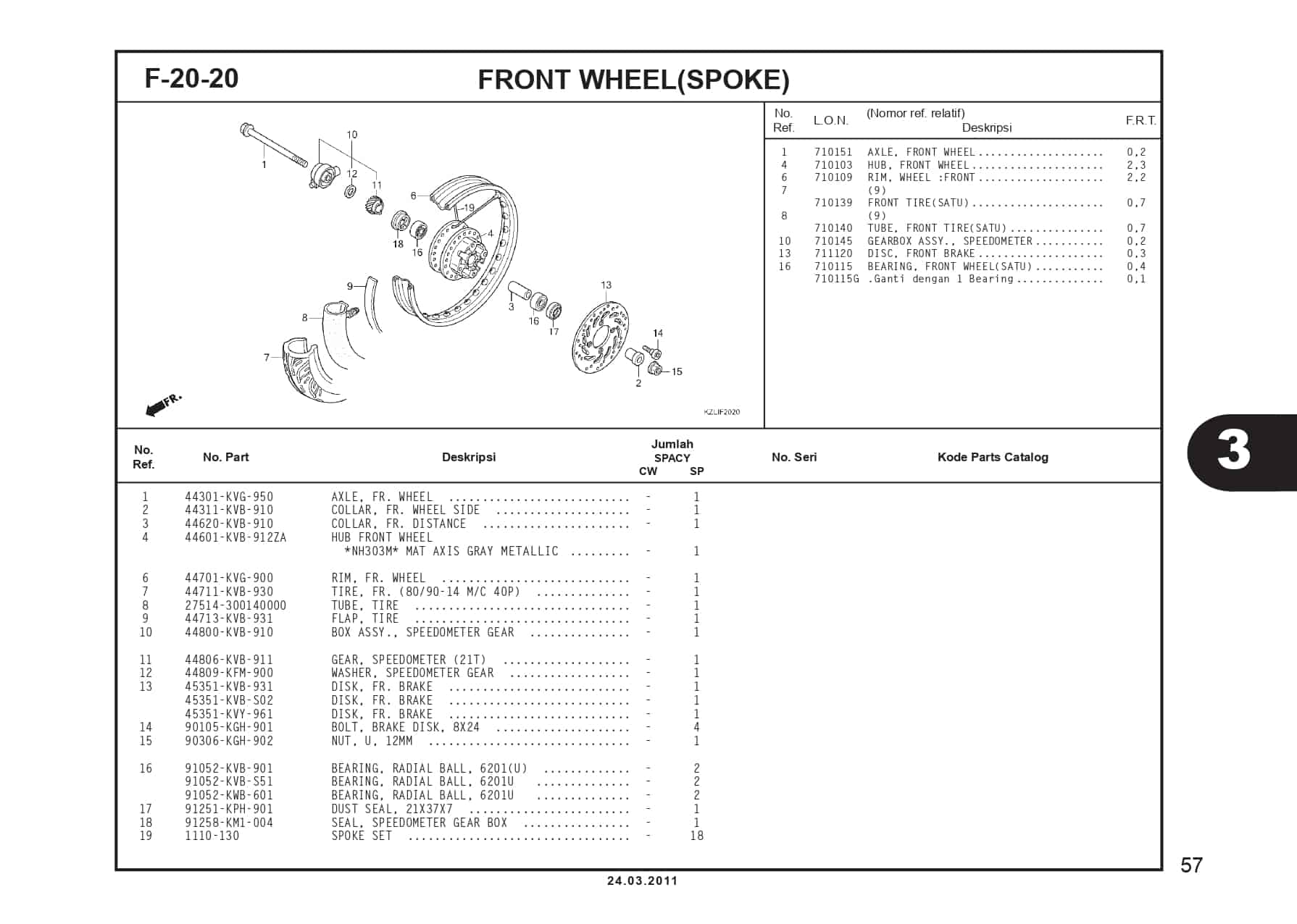 F-20-20 FRONT WHEEL(SPOKE)