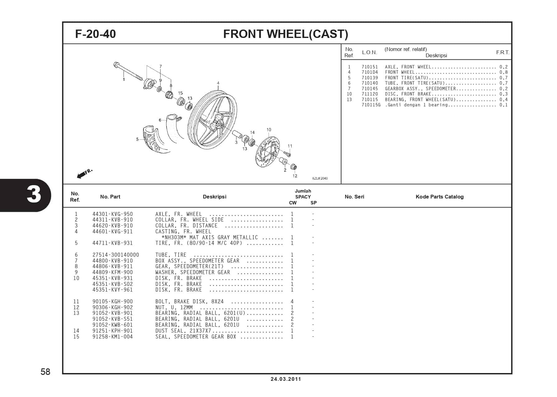 F-20-40 FRONT WHEEL(CAST)