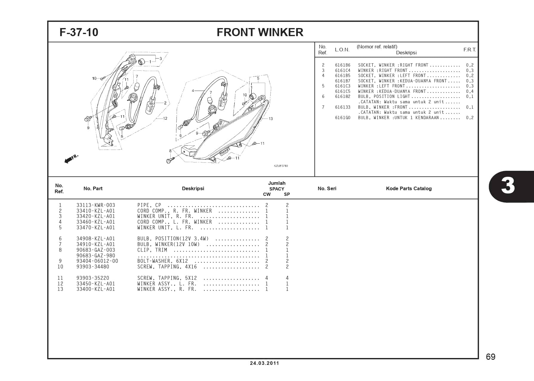 F-37-10 FRONT WINKER