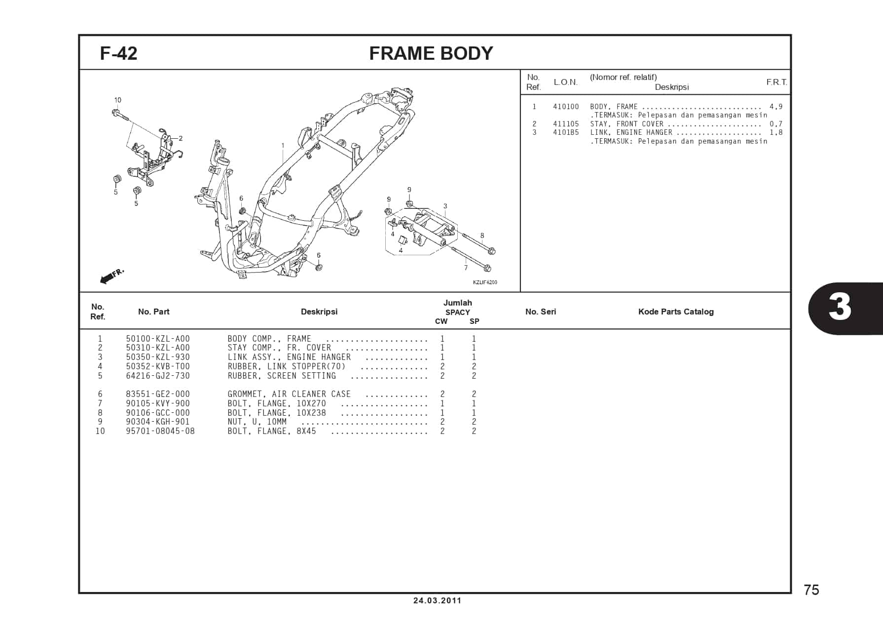 F-42 FRAME BODY