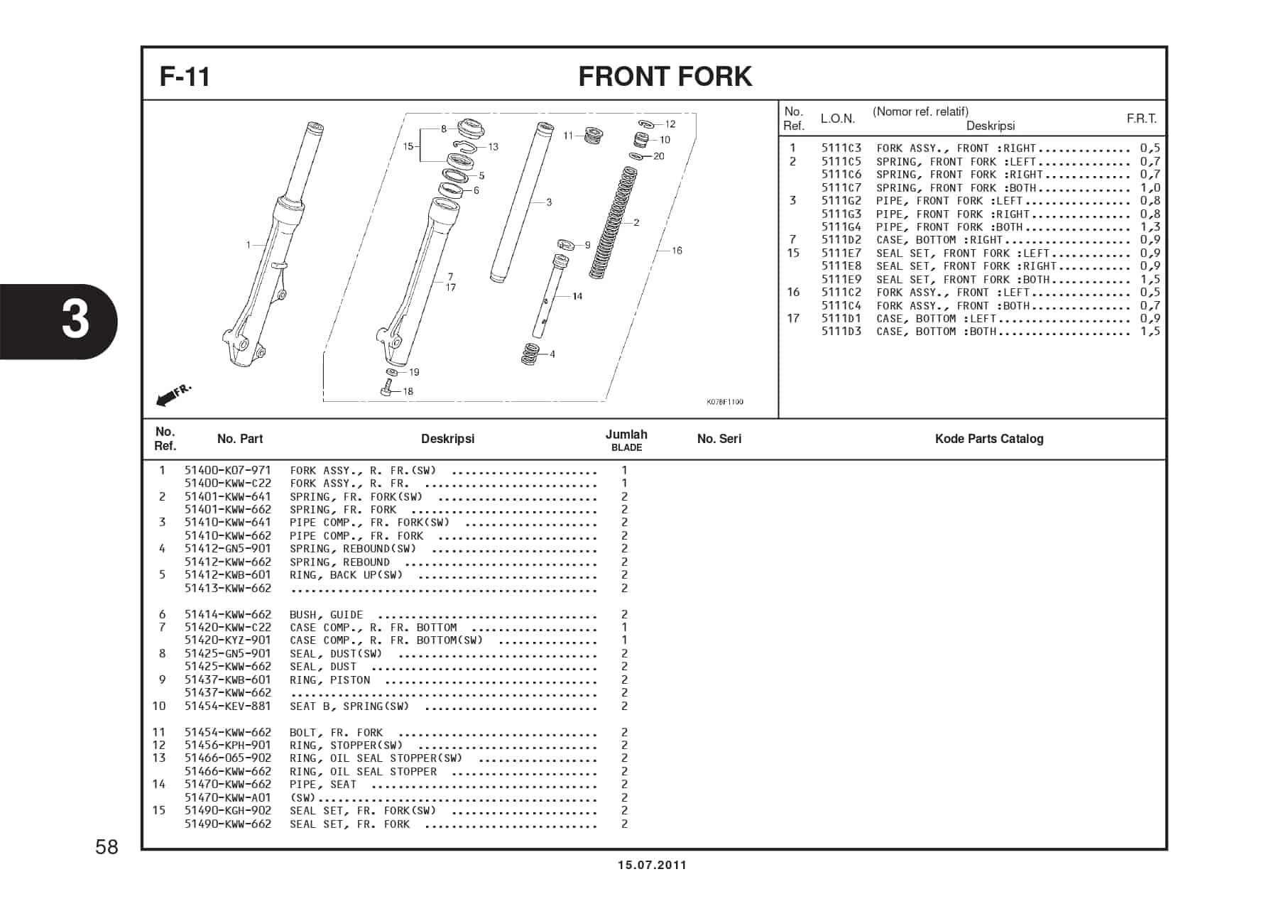 F-11 FRONT FORK