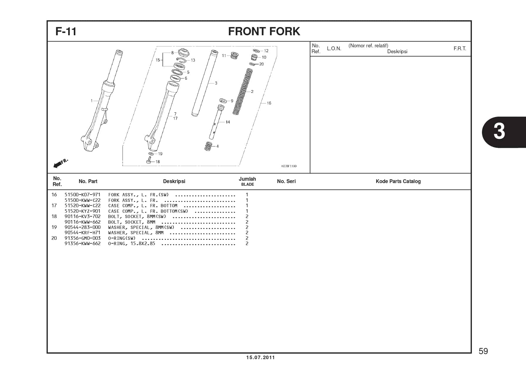 F-11 FRONT FORK