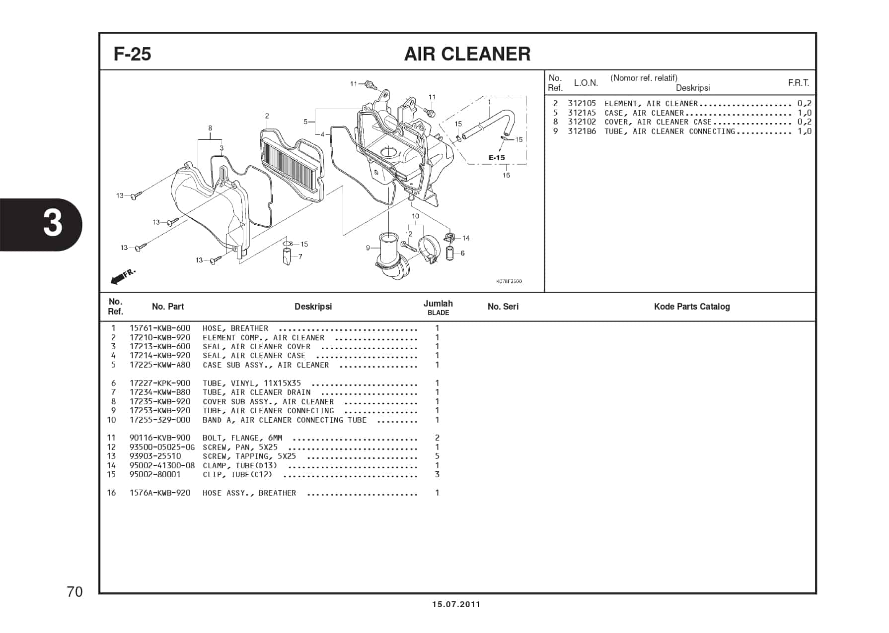 F-25 AIR CLEANER