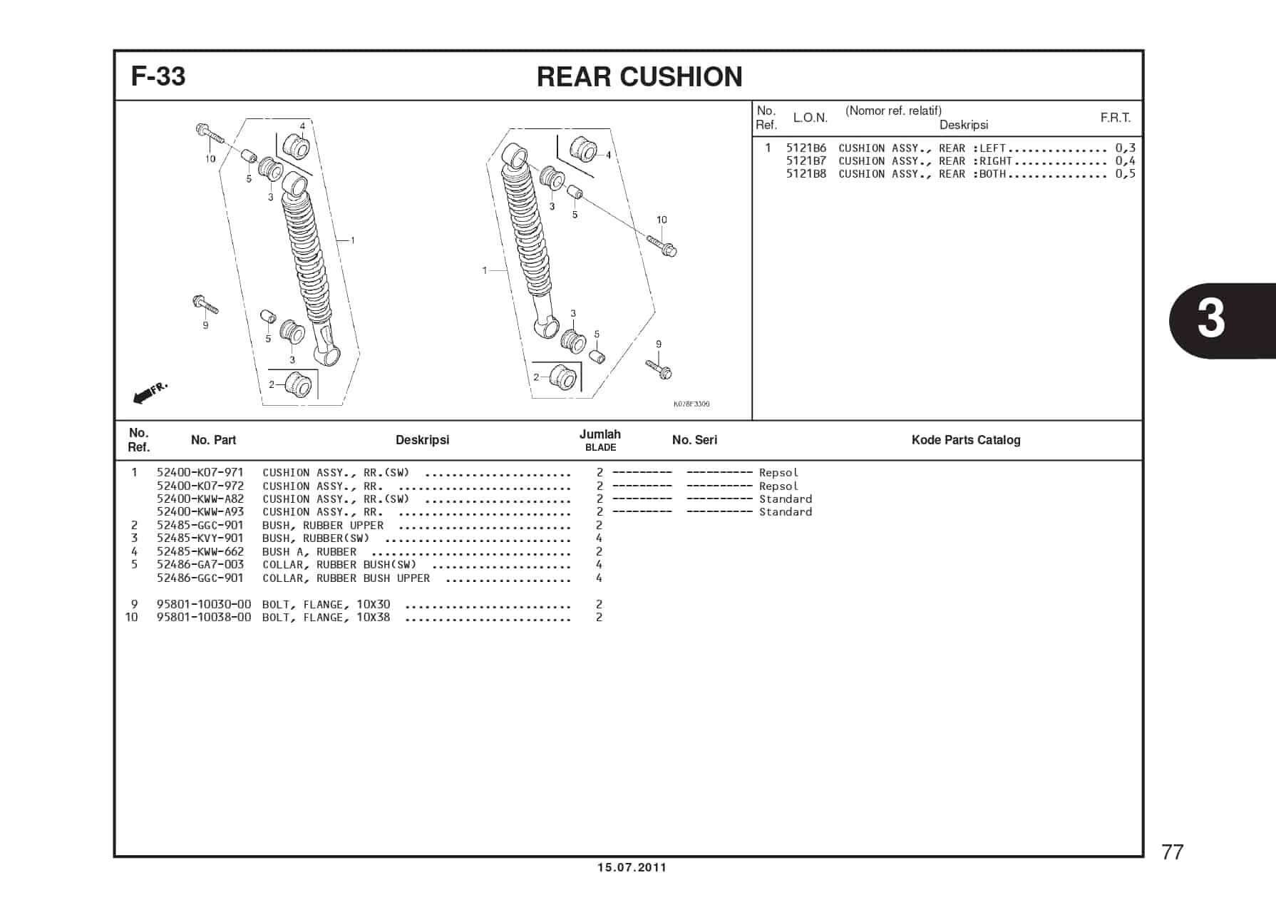 F-33 REAR CUSHION