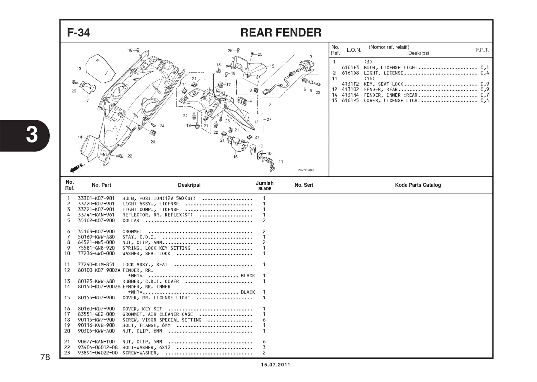 F-34 REAR FENDER