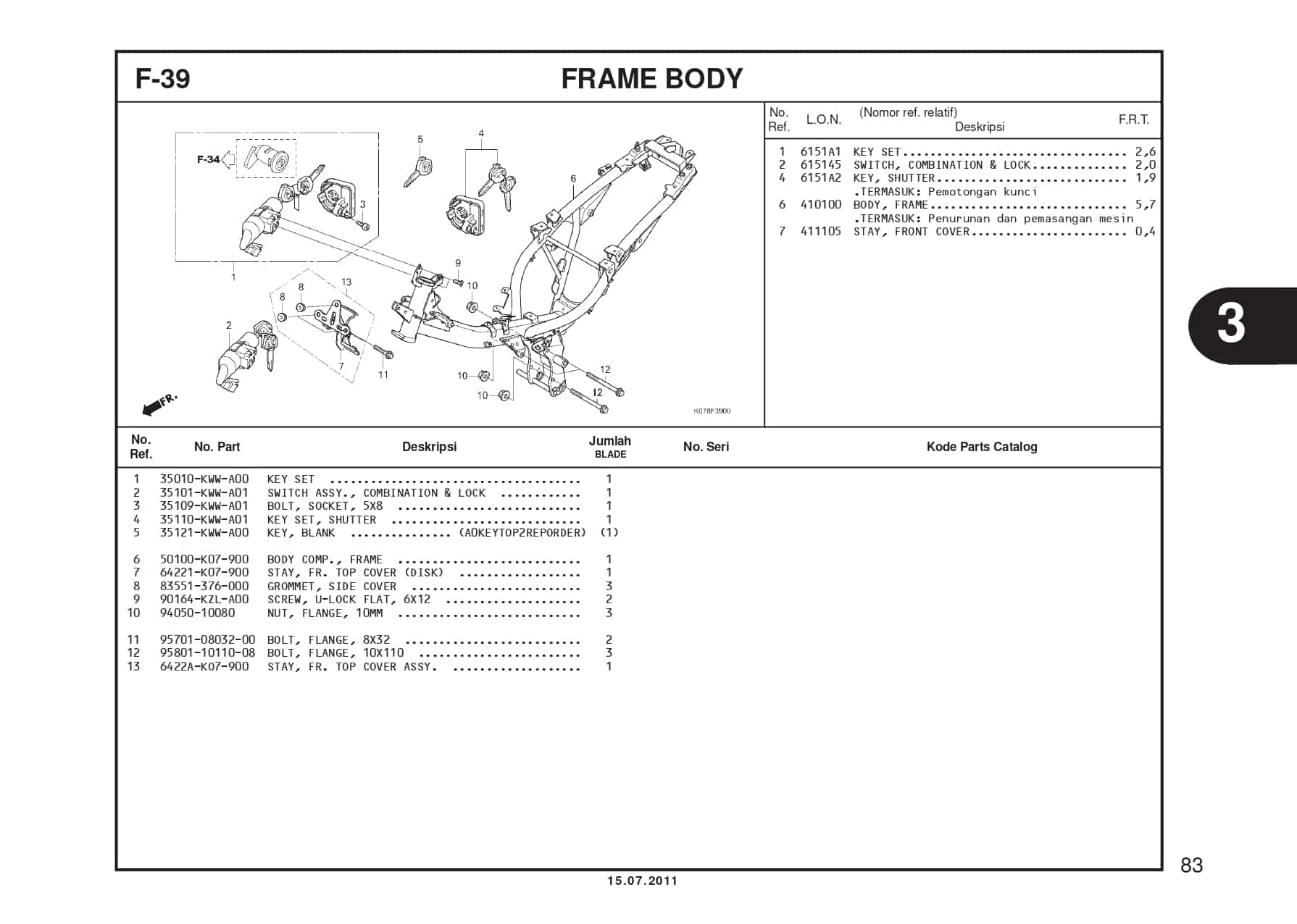 F-39 FRAME BODY