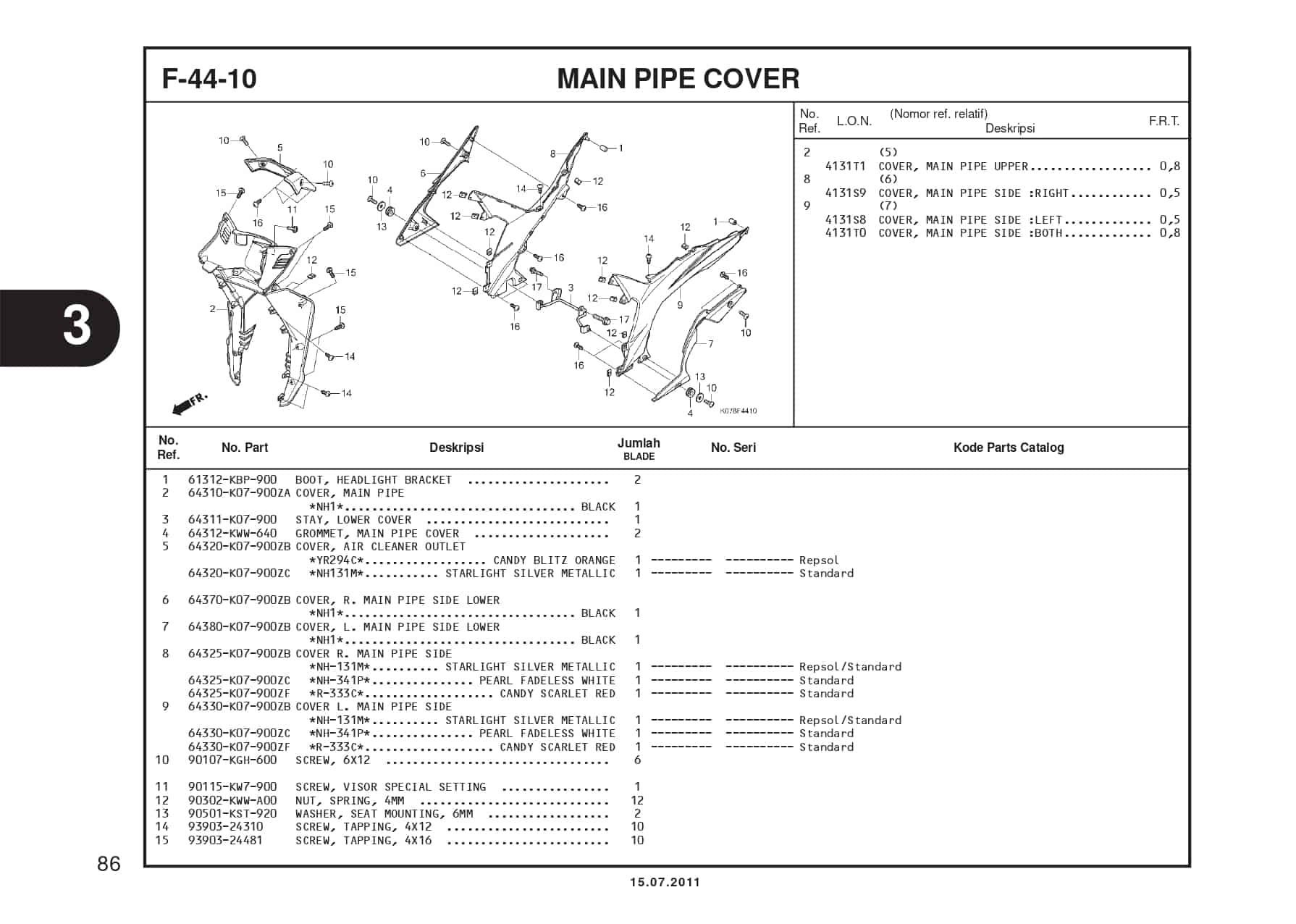 F-44-10 MAIN PIPE COVER