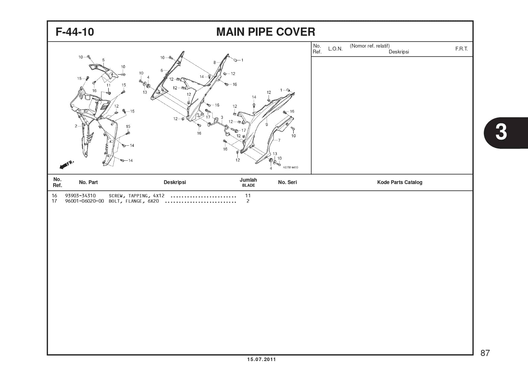 F-44-10 MAIN PIPE COVER