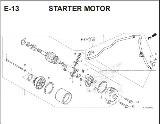 E 13 STARTER MOTOR