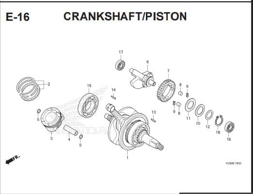 E 16 CRANKSAFT PISTON