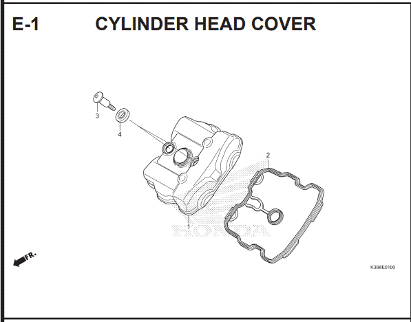 E1 – Cylinder Head Cover – Katalog Honda CB150X