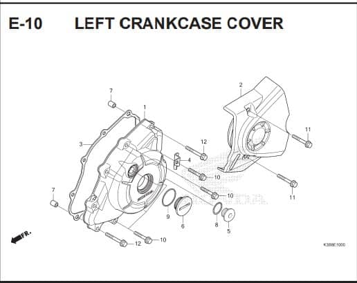 E10 LEFT CRANKCASE COVER