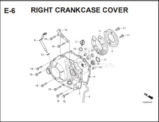 E6 RIGHT CRANKCASE COVER