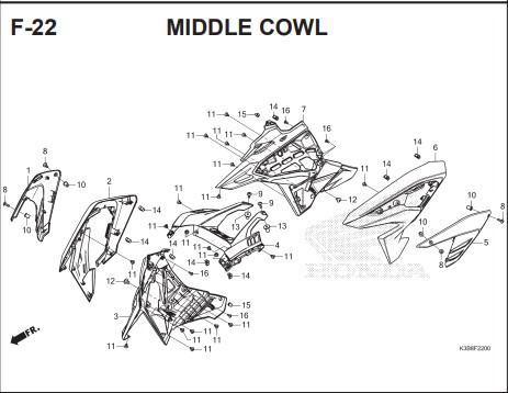 F-22 MINDDLE COWL