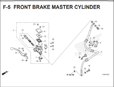 F-5 FRONT BRAKE MASTER CYLINDER