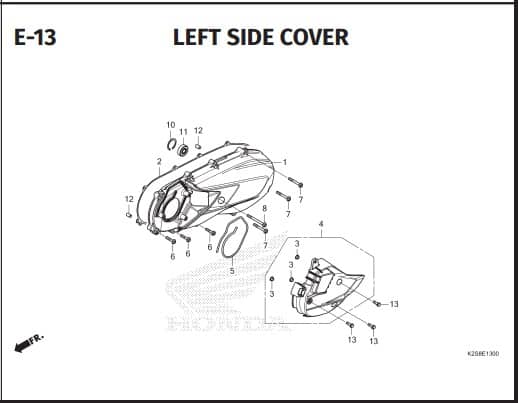 E-13 LEFT SIDE COVER