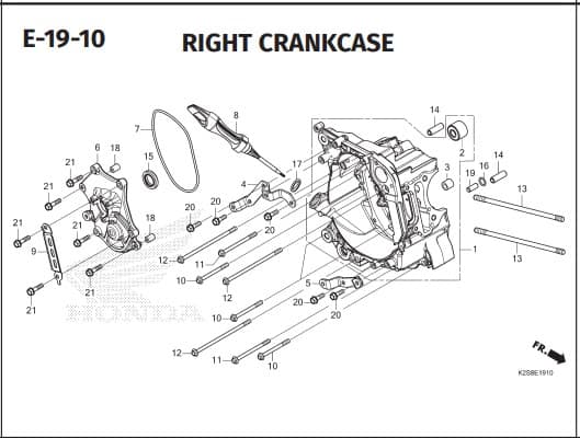 E-19-10 RIGHT CRANKCASE