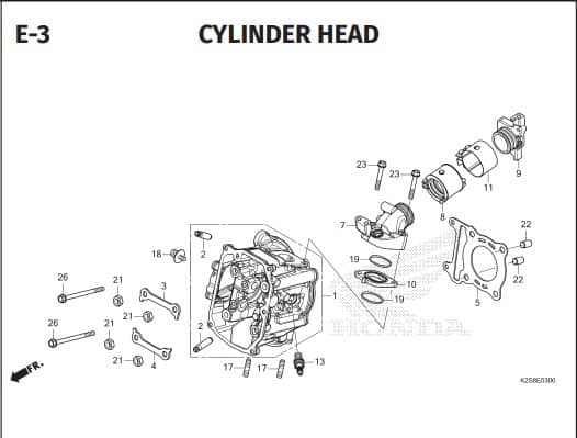 E-3 CYLINDER HEAD