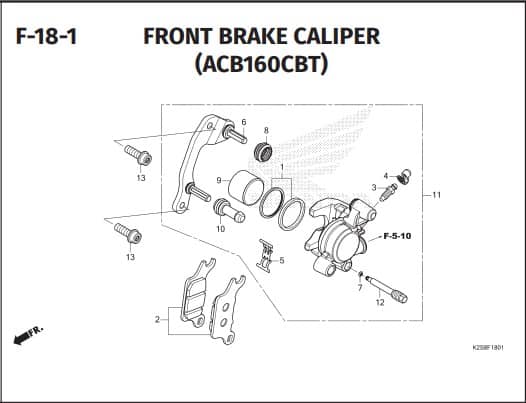 F-18-1 FRONT BRAKE CALIPER(ACB160CBT)