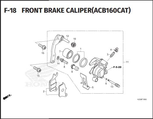 F-18 FRONT BRAKE CALIPER(ACB160CAT)