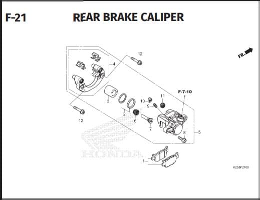 F-21 REAR BRAKE CALIPER