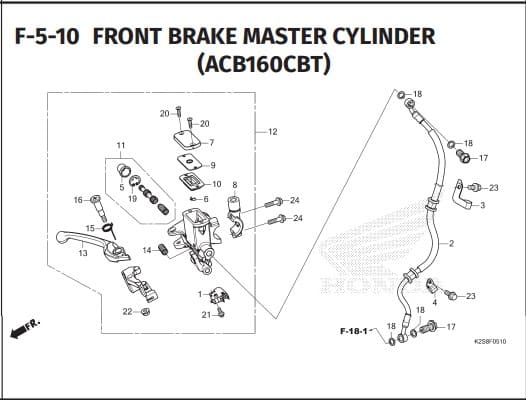 F-5-10 FRONT BRAKE MASTER CYLINDER (ACB160CBT)