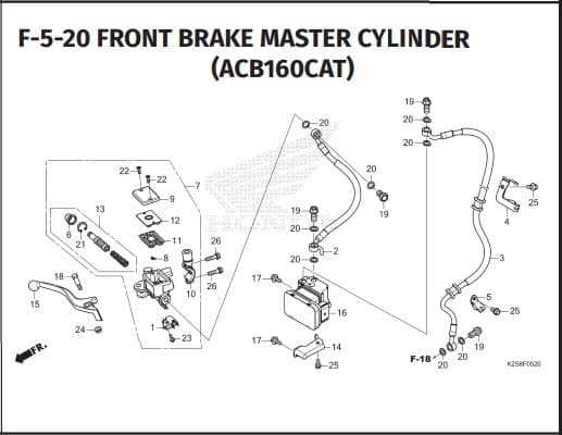 F-5-20 FRONT BRAKE MASTER CYLINDER (ACB160CAT)