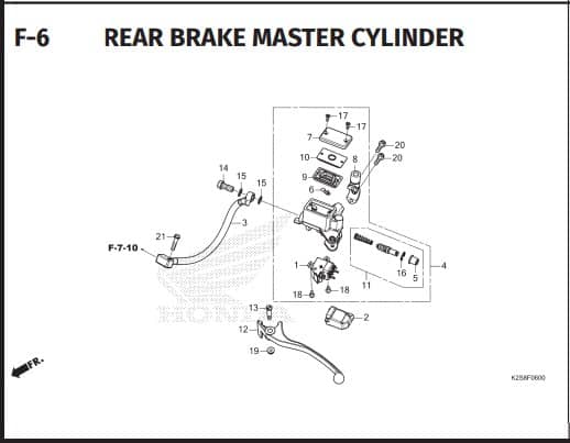 F6 – Rear Brake Master Cylinder – Katalog Honda Vario 160 F-6 REAR BRAKE MASTER CYLINDER
