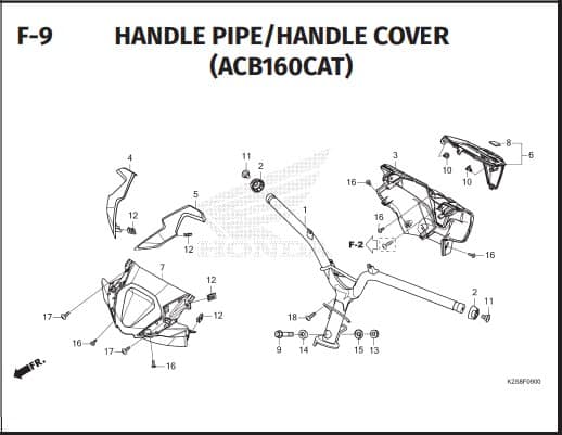 F-9 HANDLE PIPE HANDLE COVER (ACB160CAT)