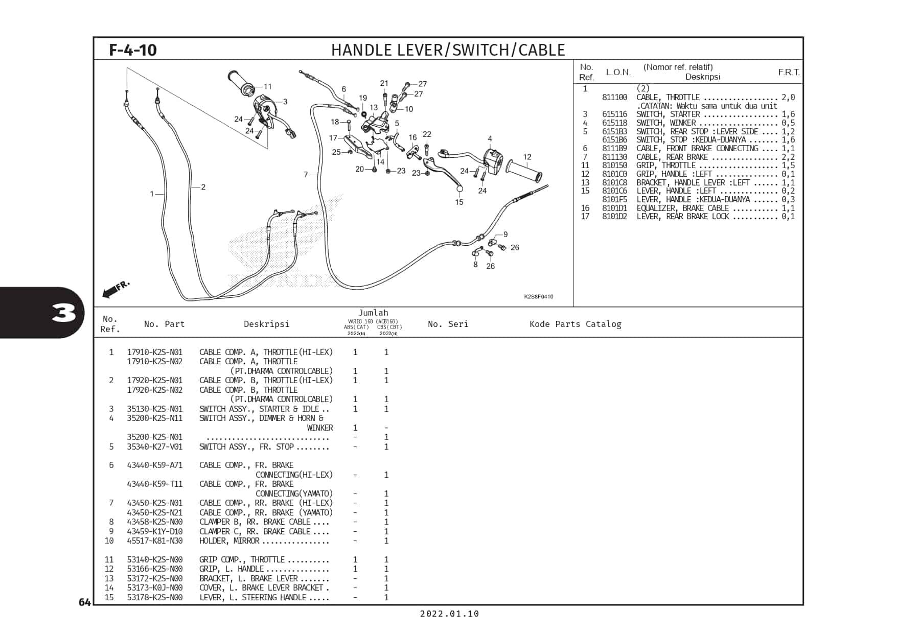 F4-10 - Handle Lever/Switch/Cable