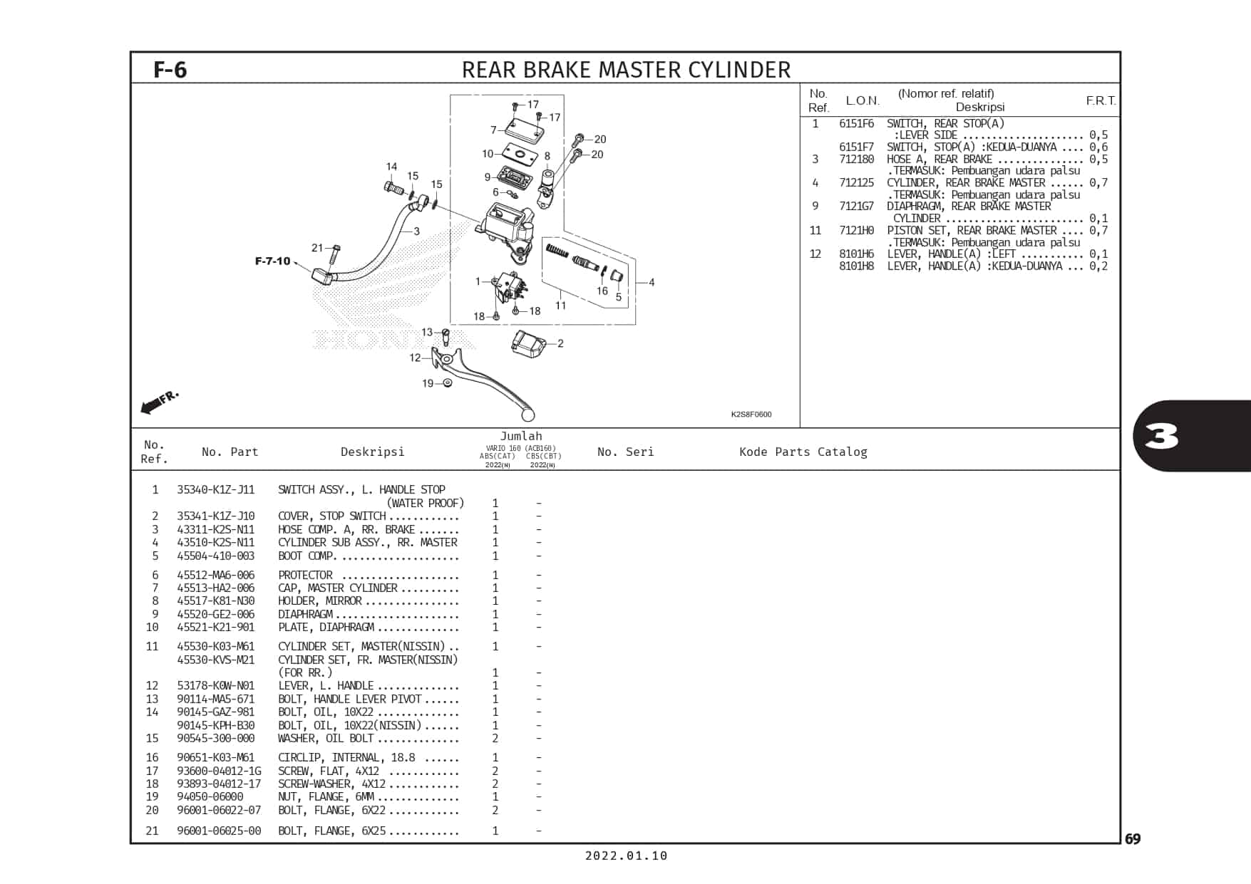 F6 - Rear Brake Master Cylinder