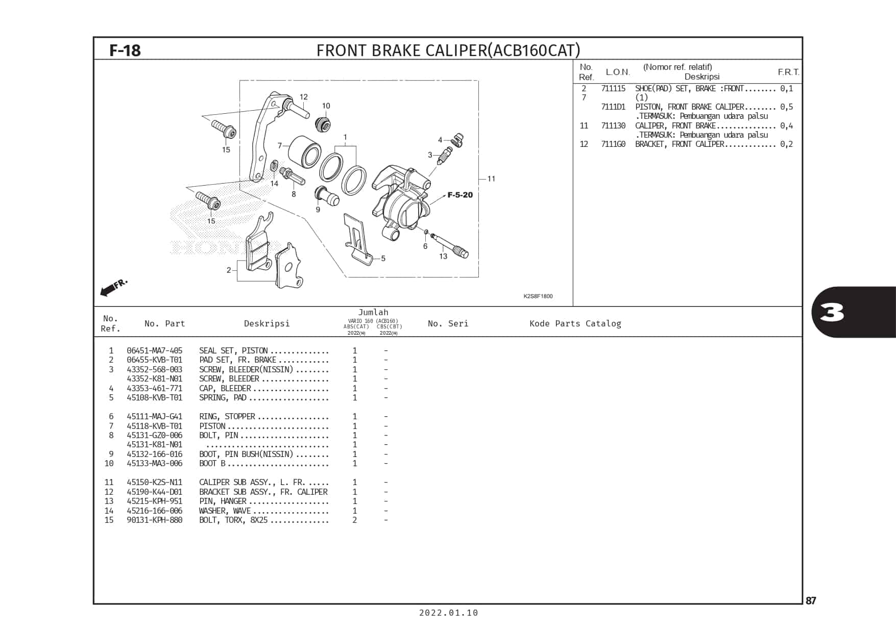 F18 - Front Brake Caliper