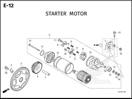 E-12 STARTER MOTOR