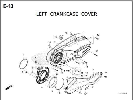 E-13 LEFT CRANKCASE COVER