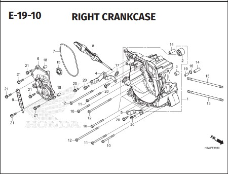 E-19-10 RIGHT CRANKCASE