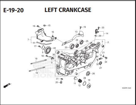 E-19-20 Left Crankcase – Honda ADV 160