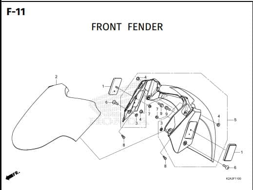 F-11 Front Fender – Katalog Honda Forza