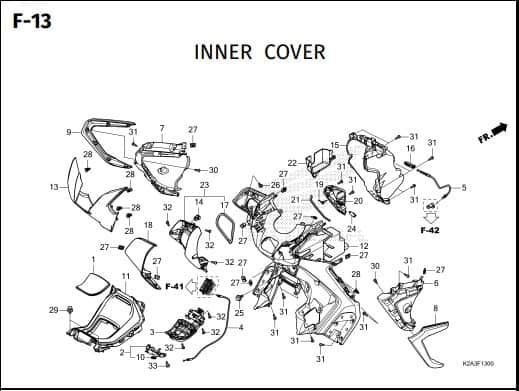 F-13 Inner Cover – Katalog Honda Forza