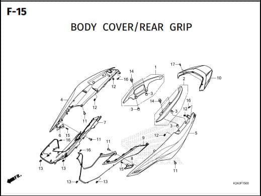 F-15 Body Cover Rear Grip – Katalog Honda Forza