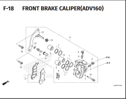 F-18 FRONT BRAKE CALIPER ADV160