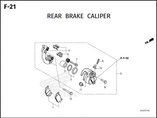 F-21 REAR BRAKE CALIPER