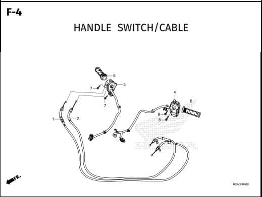 F-4 Handle Switch Cable – Katalog Honda Forza